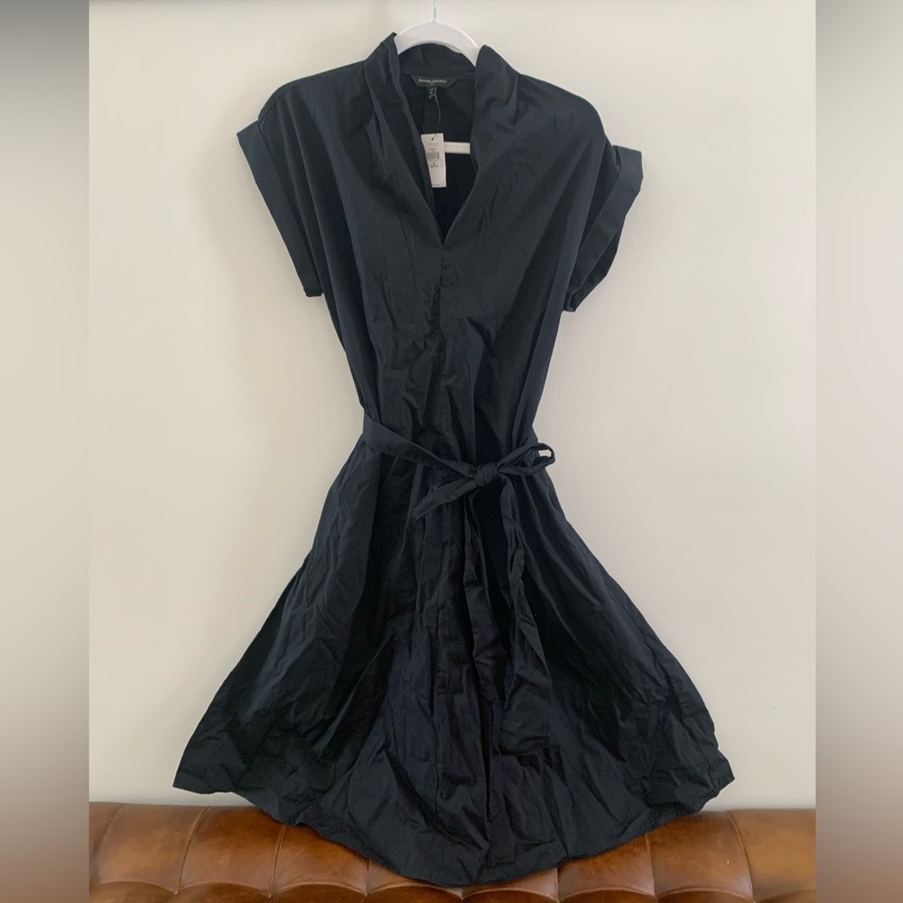 Banana Republic Factory black dress, tie-waist